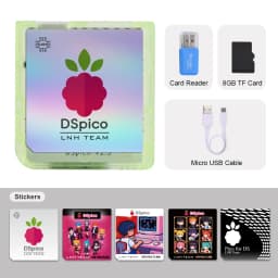 Chiscart Transparent Frosted MicroUSB DSpico Game Reader RP2040 16 MBit Compatible With NDS NDSL DSi 3DS Consoles