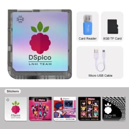 Chiscart Transparent Frosted MicroUSB DSpico Game Reader RP2040 16 MBit Compatible With NDS NDSL DSi 3DS Consoles
