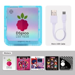 Chiscart Transparent Frosted MicroUSB DSpico Game Reader RP2040 16 MBit Compatible With NDS NDSL DSi 3DS Consoles