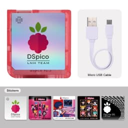 Chiscart Transparent Frosted MicroUSB DSpico Game Reader RP2040 16 MBit Compatible With NDS NDSL DSi 3DS Consoles