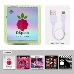 Chiscart Transparent Frosted MicroUSB DSpico Game Reader RP2040 16 MBit Compatible With NDS NDSL DSi 3DS Consoles