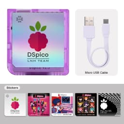 Chiscart Transparent Frosted MicroUSB DSpico Game Reader RP2040 16 MBit Compatible With NDS NDSL DSi 3DS Consoles