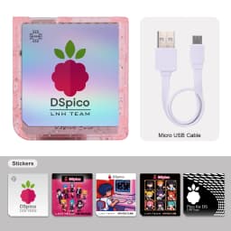 Chiscart Transparent Frosted MicroUSB DSpico Game Reader RP2040 16 MBit Compatible With NDS NDSL DSi 3DS Consoles