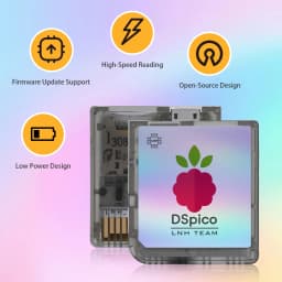 Chiscart Transparent Frosted MicroUSB DSpico Game Reader RP2040 16 MBit Compatible With NDS NDSL DSi 3DS Consoles