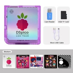 Chiscart Transparent Frosted MicroUSB DSpico Game Reader RP2040 16 MBit Compatible With NDS NDSL DSi 3DS Consoles