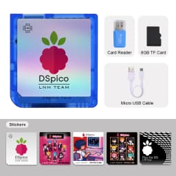 Chiscart Transparent Frosted MicroUSB DSpico Game Reader RP2040 16 MBit Compatible With NDS NDSL DSi 3DS Consoles