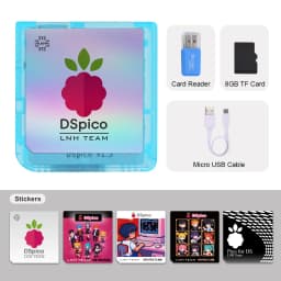 Chiscart Transparent Frosted MicroUSB DSpico Game Reader RP2040 16 MBit Compatible With NDS NDSL DSi 3DS Consoles