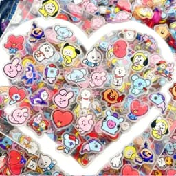 BT21 K-pop 40PCS 2CM Kawaii Acrylic Sheet DIY Accessory Decoration Phone Case Material CHIMMY COOKY KOYA Anime Gift Toys