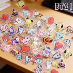 BT21 K-pop 40PCS 2CM Kawaii Acrylic Sheet DIY Accessory Decoration Phone Case Material CHIMMY COOKY KOYA Anime Gift Toys