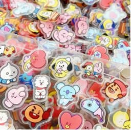 BT21 K-pop 40PCS 2CM Kawaii Acrylic Sheet DIY Accessory Decoration Phone Case Material CHIMMY COOKY KOYA Anime Gift Toys