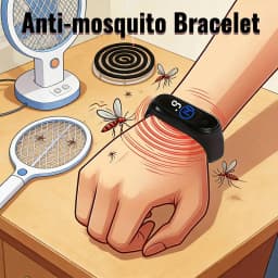 Mosquito Repellent Unisex Wristband Wearable Physical Ultrasonic Non-Chemical For Home Outdoor Sport Include 2 Batteries