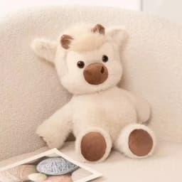 Adorable Highland Cattle Plush Toy 45cm - Huggable Running Cow Stuffed Animal Made with Premium Soft Fabric, Soothing Companion