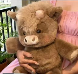 Adorable Highland Cattle Plush Toy 45cm - Huggable Running Cow Stuffed Animal Made with Premium Soft Fabric, Soothing Companion