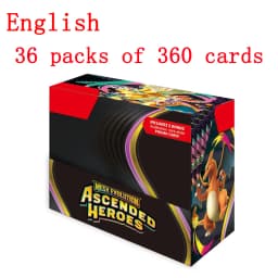 English 360 MEGA EVOLUTION PHANTASMAL FLAMES ASCENDED HEROES Booster Display Box Booster Cards Playing Cards