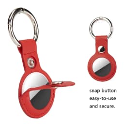 1/2Pcs Leather Keychain For Apple AirTag Protective Case Cover Waterproof Luggage Anti-Loss Keyring AirTags Accessories