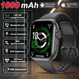 2026 New 1000 mAh Smart Watch Men Women 1.85“HD AMOLED GPS track Full Touch Screen IP68 Waterproof Bluetooth Call SmartWatch Man