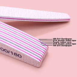 Professional Nail Files 100/180 Grit Nail Sanding Boards 10 Pieces of Zebra Double-sided Coarse Nail Files Used for Acrylic Nail