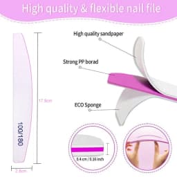 Professional Nail Files 100/180 Grit Nail Sanding Boards 10 Pieces of Zebra Double-sided Coarse Nail Files Used for Acrylic Nail