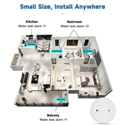 ZigBee Water Leak Sensor Flood Detector with Tuya Smart Life APP Alarm Security System Compatible with Zigbee Gateway