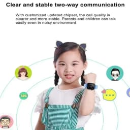 Lenovo New Upgrade 4G Kids Smart Watch GPS Tracker Video Call Sim Card SOS HD Camera Waterproof for Boys Girls with Earphone