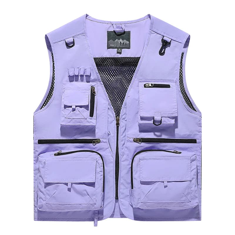 New Fashion Men Outdoor Mesh Fishing Photography Breathable Vests Coat Men Multi-pockets Waistcoats Climbing Sleeveless Jackets