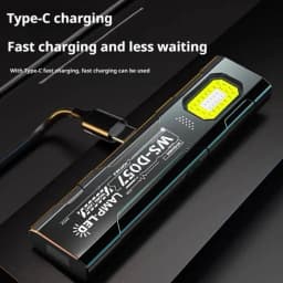 Powerful Mini COB Keychain Flashlight 5 Modes Rechargeable Hanging Work Light Waterproof Keyring Camping Walking Pocket Lamp