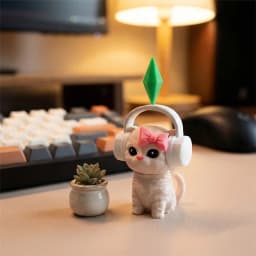 Cute Plumbob Dancing Cat Car Accessory The Sims Inspired Cat Figurine Ornament Creative Dashboard Decor For Car Interior & Desk