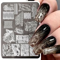 9*15cm 3D Lace Butterfly Nail Art Stamping Plate Stainless Steel Flower Lace French Nail Printing Stencils Manicure Tools*1pcs