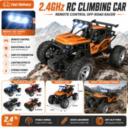 1:20 Remote Control Alloy Climbing Car 2.4G_Hz High-Performance RC Climbing Vehicle with Lights Toy Car for Kid‘s Festival Gifts