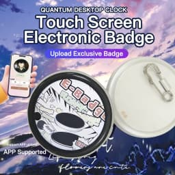 Anime E-Badge HD Screen Smart Dynamic Badge Pin Can Transfer Photos, GIFs, Animations, and Videos for Otaku Fans Gift