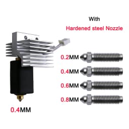 For Elegoo CC Upgrade hotend Assembled Extruder Hotend Kit for Elegoo Centauri Carbon Replaceable Nozzle 0.2/0.4/0.6/0.8 mm