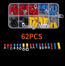 Automotive Insulated Electrical Wire Connector Kit Assorted Male Female Spade Ring Fork Butt Crimp Terminals Lugs Set for Cable