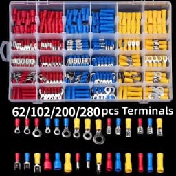 Automotive Insulated Electrical Wire Connector Kit Assorted Male Female Spade Ring Fork Butt Crimp Terminals Lugs Set for Cable