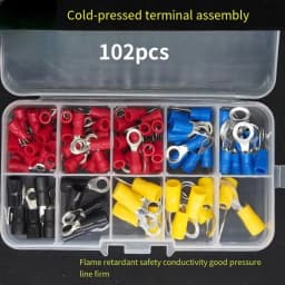 Automotive Insulated Electrical Wire Connector Kit Assorted Male Female Spade Ring Fork Butt Crimp Terminals Lugs Set for Cable