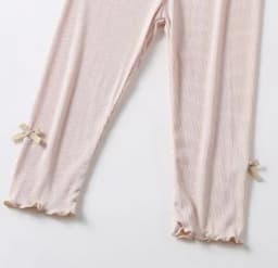 3-10Y Summer Kids Sweet Style Leggings Girls Solid Color Bow Seven Point Pants Waist Elastic Breathable Children Trousers