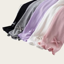 3-10Y Summer Kids Sweet Style Leggings Girls Solid Color Bow Seven Point Pants Waist Elastic Breathable Children Trousers