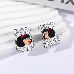 Spanish Quotes Collection Enamel Pins Comedy Ugly Girl Flork Memes Fitness Brooch Slang Low Battery Patience Badge Jewelry Gifts