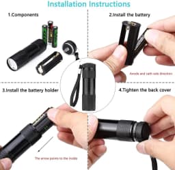 1-8PCS 395nm UV Flashlight 9/12LED Curing Light Ultraviolet Light Blacklight Detector for Pet Urine Scorpion Jewellry Inspection
