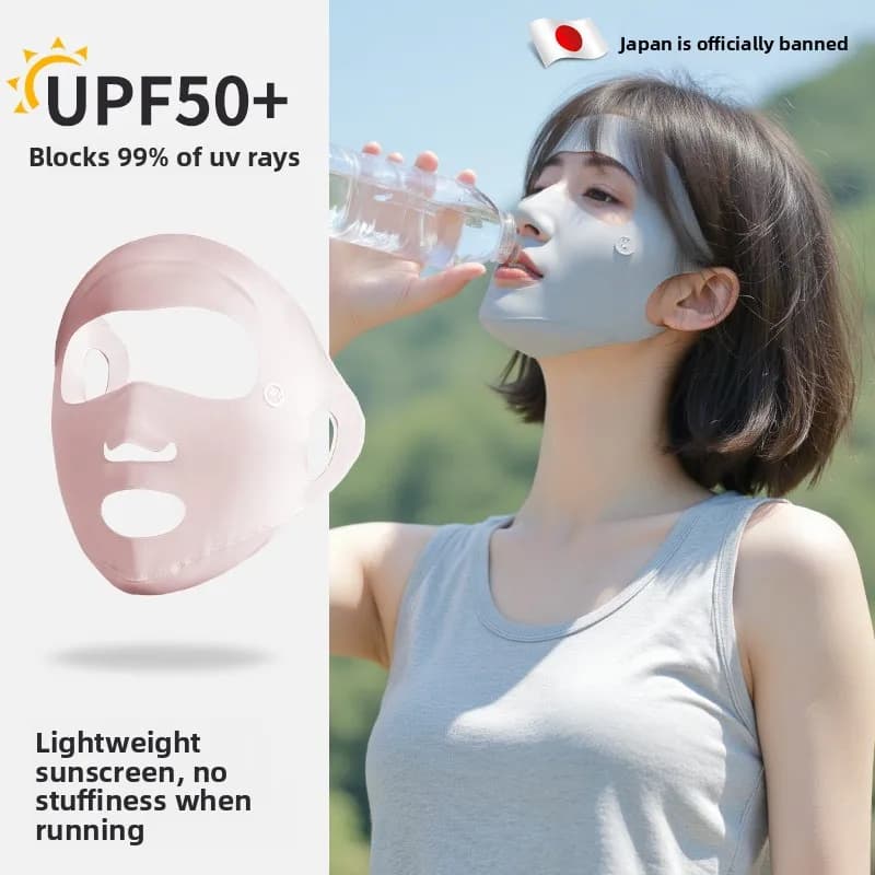 Sunscreen Mask for Women, Summer UV Protection Outdoor Mask, Ice Silk Seamless Face, Gini Lightweight and Breathable Design