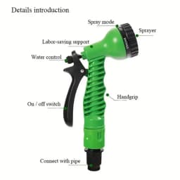 Expandable Magic Hose High Pressure Car Wash 7 Spray Modes Water Gun for Home Garden Plant Watering Flexible Lightweight No Kink