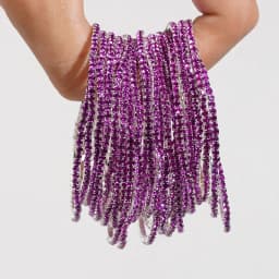 5pcs Fashion Crystal Rhinestone Elastic Bracelet For Women Stretch Stackable Bracelets Classic Wristband Daily Female Jewelry