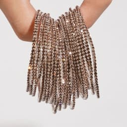 5pcs Fashion Crystal Rhinestone Elastic Bracelet For Women Stretch Stackable Bracelets Classic Wristband Daily Female Jewelry