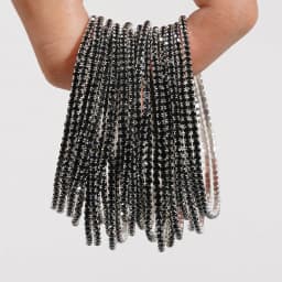 5pcs Fashion Crystal Rhinestone Elastic Bracelet For Women Stretch Stackable Bracelets Classic Wristband Daily Female Jewelry