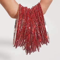 5pcs Fashion Crystal Rhinestone Elastic Bracelet For Women Stretch Stackable Bracelets Classic Wristband Daily Female Jewelry