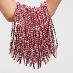 5pcs Fashion Crystal Rhinestone Elastic Bracelet For Women Stretch Stackable Bracelets Classic Wristband Daily Female Jewelry