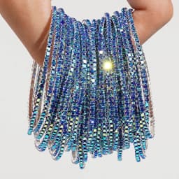 5pcs Fashion Crystal Rhinestone Elastic Bracelet For Women Stretch Stackable Bracelets Classic Wristband Daily Female Jewelry
