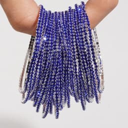 5pcs Fashion Crystal Rhinestone Elastic Bracelet For Women Stretch Stackable Bracelets Classic Wristband Daily Female Jewelry