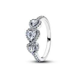 S925 Silver Plated Pave Gem Floral Pearl Cluster Heart Ring Cuban Link Clover Blue Shiny Diamond Gift for Women Fine Jewelry