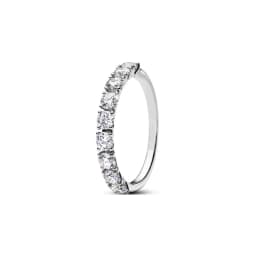 S925 Silver Plated Pave Gem Floral Pearl Cluster Heart Ring Cuban Link Clover Blue Shiny Diamond Gift for Women Fine Jewelry