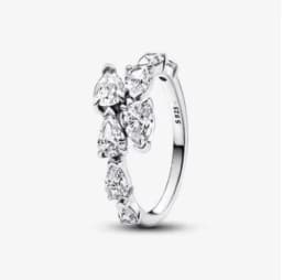 S925 Silver Plated Pave Gem Floral Pearl Cluster Heart Ring Cuban Link Clover Blue Shiny Diamond Gift for Women Fine Jewelry